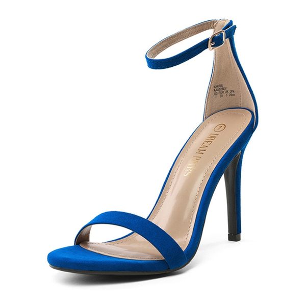 Ankle Strap High Heel Stiletto Sandals - ROYAL BLUE -  0